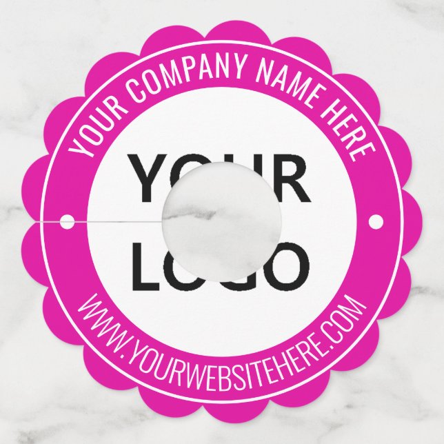 Custom Logo and Text Personalised Wine Glass Tag (Back)