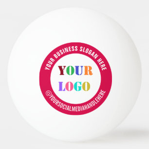 Custom Logo and Text Ping Pong Ball Choose Colours