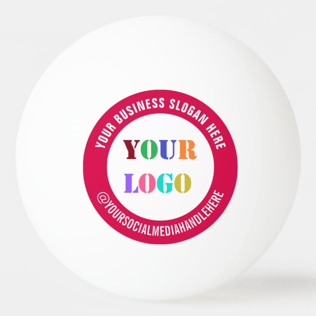 Custom Logo and Text Ping Pong Ball Choose Colours (Front)