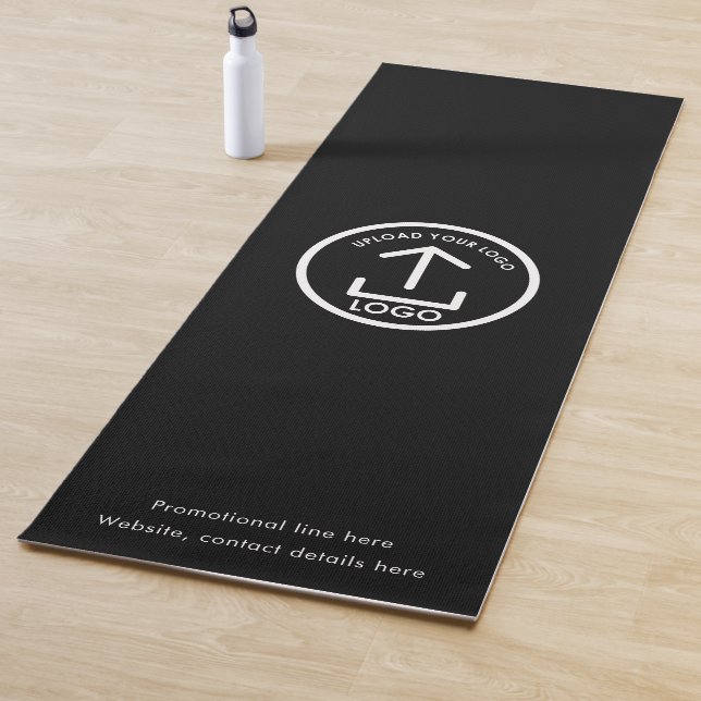 Custom Logo and Text Promotional Black White Yoga Mat (In Situ)