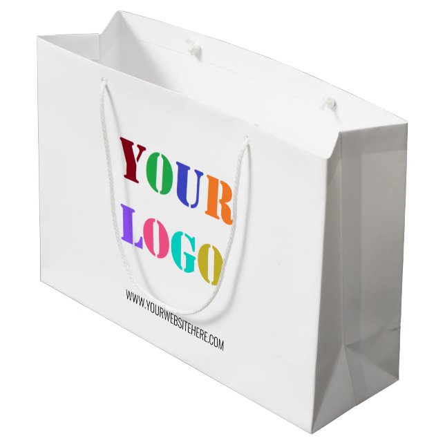 Custom Logo and Text Promotional Business Gift Bag (Back Angled)