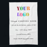 Custom Logo and Text Promotional Kitchen Towel<br><div class="desc">Custom Logo and Text Promotional Business Personalized  - Add Your Logo / Image and Text / Information - Resize and move or remove and add elements / text with customization tool. Choose / add your favorite background and text colors !</div>