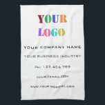 Custom Logo and Text Promotional Kitchen Towel<br><div class="desc">Custom Logo and Text Promotional Business Personalized  - Add Your Logo / Image and Text / Information - Resize and move or remove and add elements / text with customization tool. Choose / add your favorite background and text colors !</div>