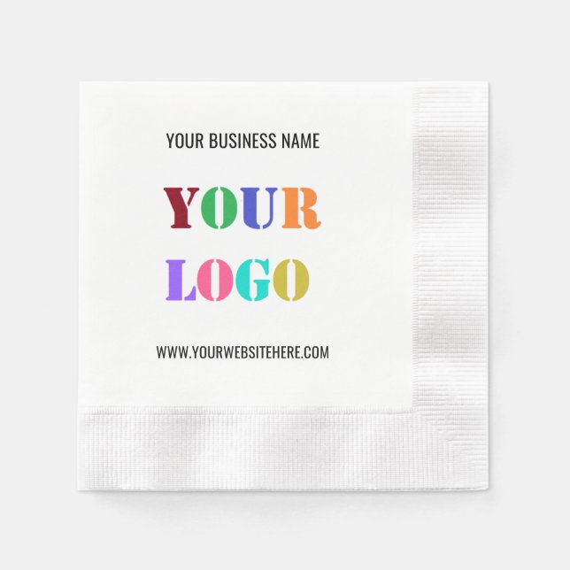 Custom Logo and Text Promotional Napkins Business (Front)