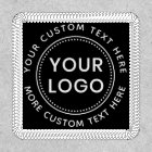Custom logo and text round black