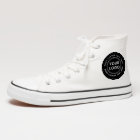 Custom logo and text round black