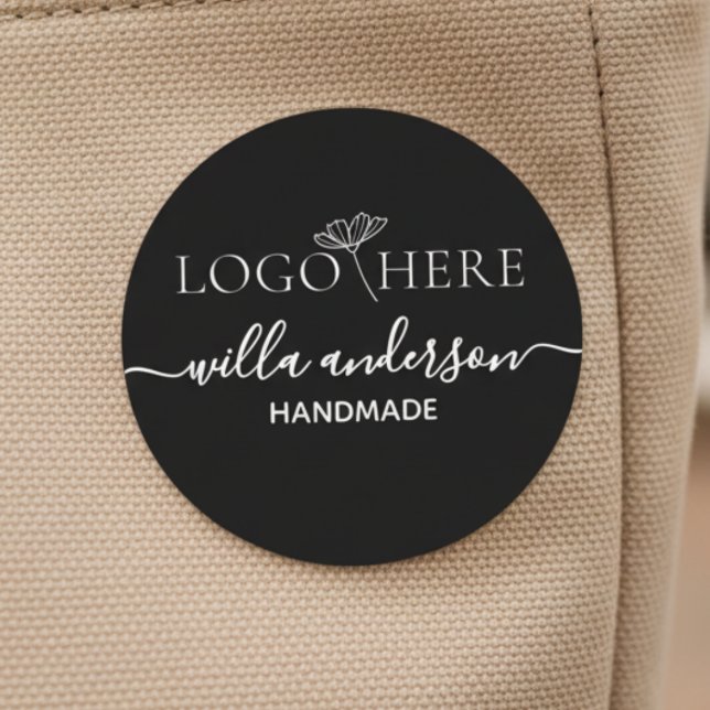 Custom logo and text round black fabric clothing  (Creator Uploaded)