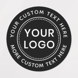 Custom logo and text round black fabric clothing