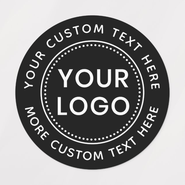 Custom logo and text round black fabric clothing (Design 1)