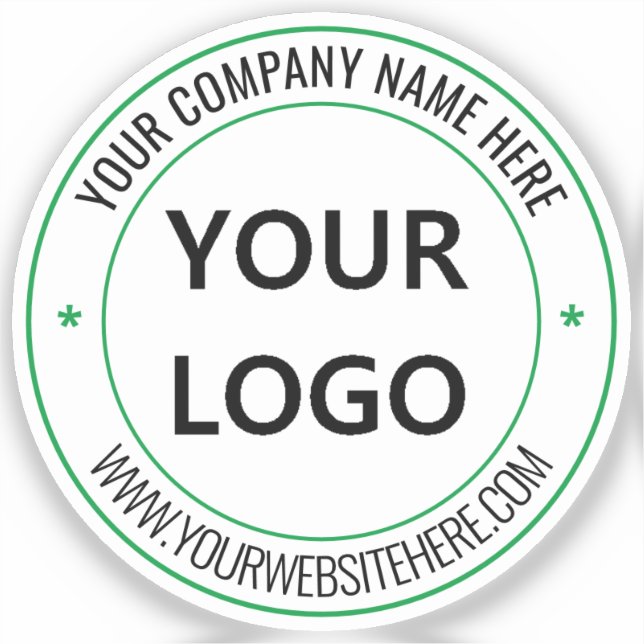 Custom Logo and Text Round Sticker Your Colours (Front)