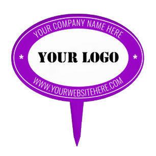 Custom Logo and Text Stamp Cake Topper Your Colour
