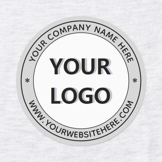 Custom Logo and Text Stamp Labels - Your Colours (Design 1)