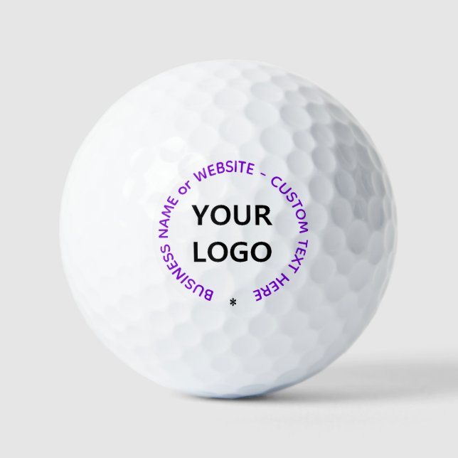 Custom Logo and Text Stamps Golf Balls Example (Front)
