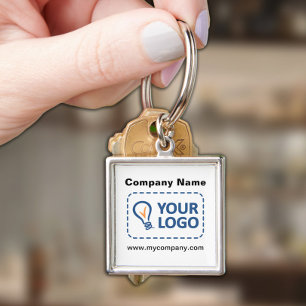 Custom Logo and Text Waterproof Square Key Ring