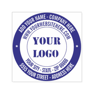 Custom Logo and Text Your Address Round Stamp