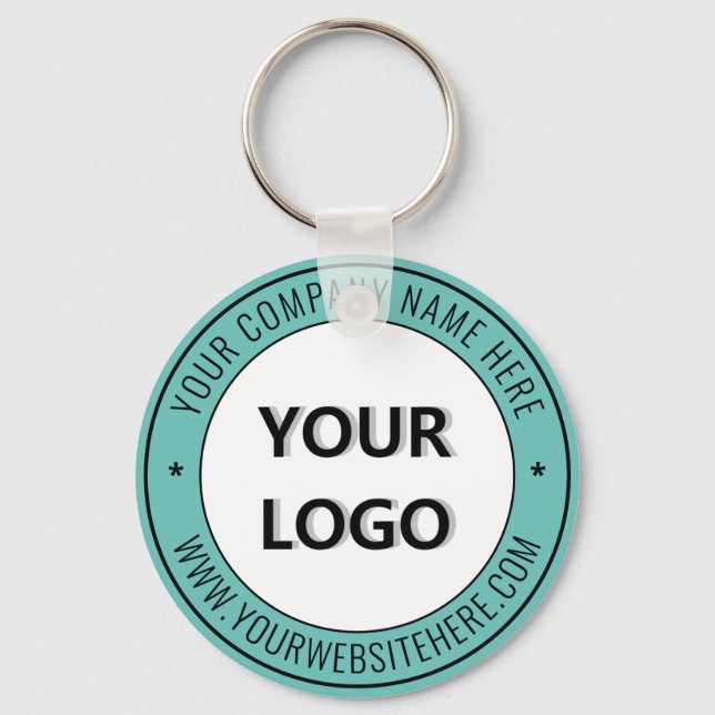 Custom Logo and Text Your Business Keychain (Front)
