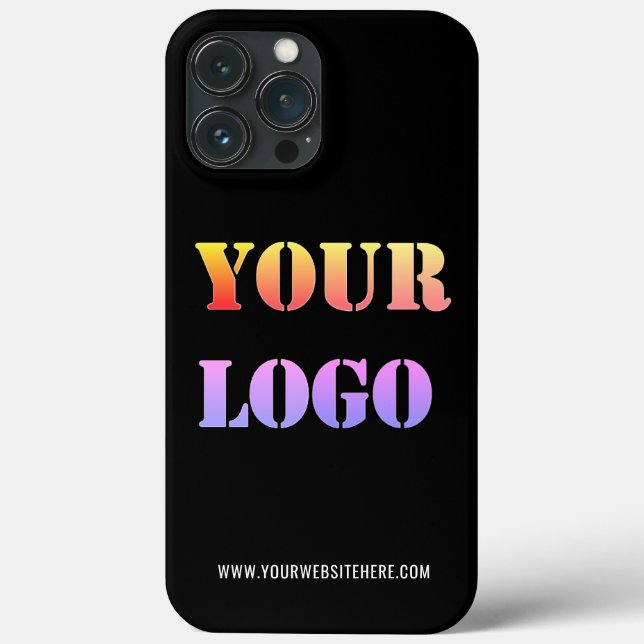 Custom Logo and Website Business iPhone Case (Back)
