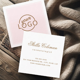 Custom logo any colour border elegant minimalist square business card