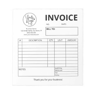 Custom Logo Bakery Invoice Wedding Cakes Notepad