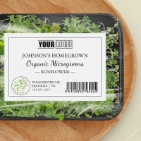 Custom Logo & Barcode Fresh Organic Microgreens