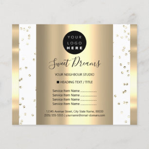 Custom Logo Beauty Makeup Price List White Flyer