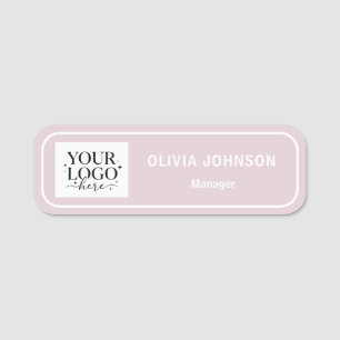 Custom Logo Beige Employee Magnetic Company Name Tag