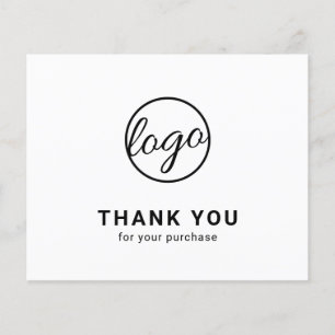 Custom Logo Black and White Budget Thank You Card
