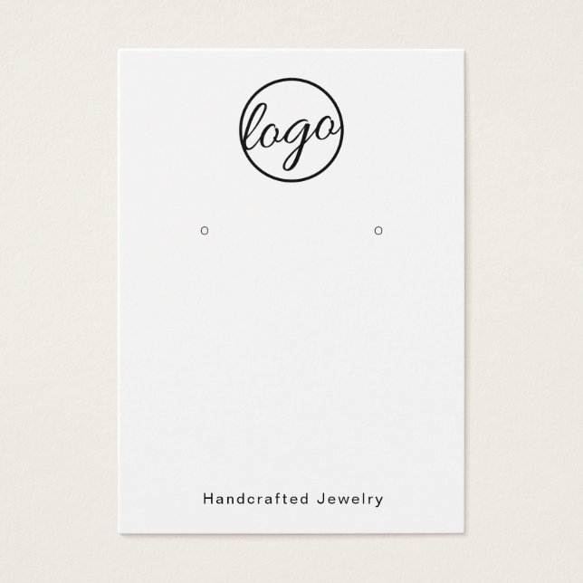 Custom Logo Black and White Simple Earring Display (Front)