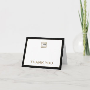 Custom Logo Black and White Thank You Card