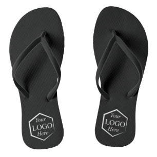 Custom Logo Black Business Employee Company Staff Flip Flops