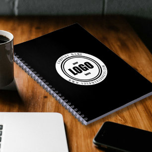 Custom logo black notebook