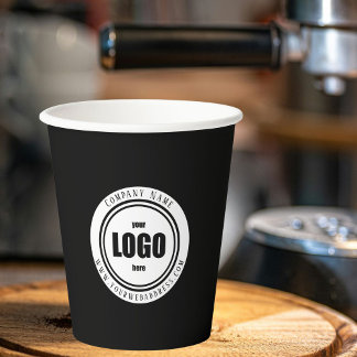 Custom Logo Black  Paper Cups