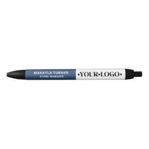 Custom Logo Blue Black Ink Pen