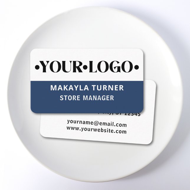 Custom Logo Blue Business Card (Creator Uploaded)