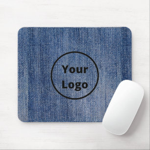 Custom logo blue denim print mouse mat