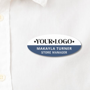 Custom Logo Blue Employee  Name Tag