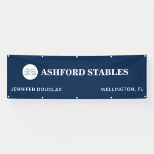 Custom Logo Blue Equestrian Stall Horse Show  Banner