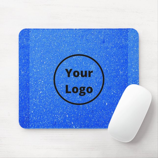 Custom logo blue rough surface print mouse mat (With Mouse)