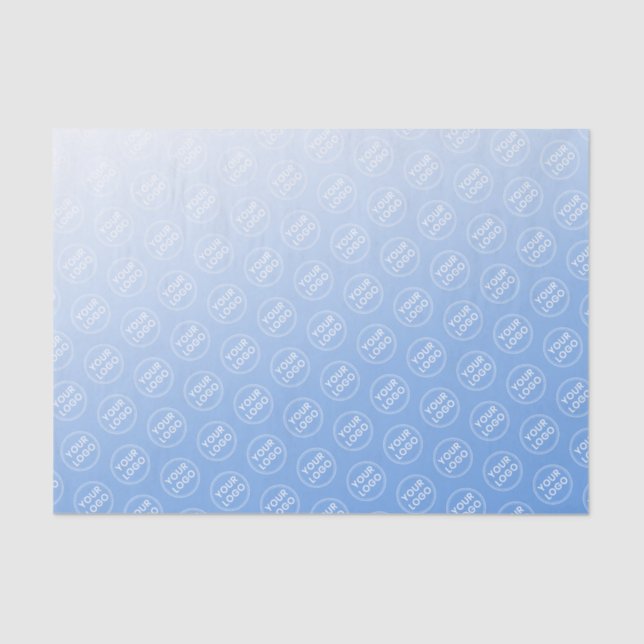 Custom logo blue tissue paper business packaging (Front)