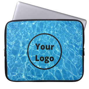 Custom logo blue water textured laptop sleeve