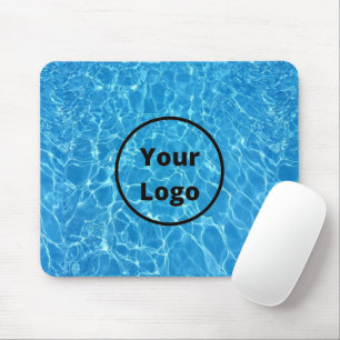 Custom logo blue water textured mouse mat