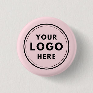 Custom Logo Blush Pink Corporate Business 3 Cm Round Badge