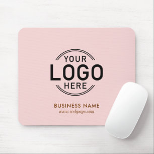 Custom Logo Blush Pink Simple Name Website Mouse Mat