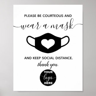 Custom Logo Brand Business Safety Wear a Face Mask Poster