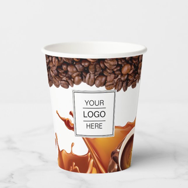 Custom Logo brand Coffee Shop Paper cups (Back)