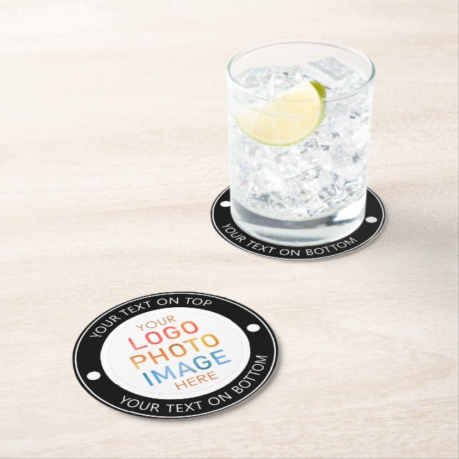 Custom Logo Brand Colours Promotional Round Paper Coaster (Insitu)