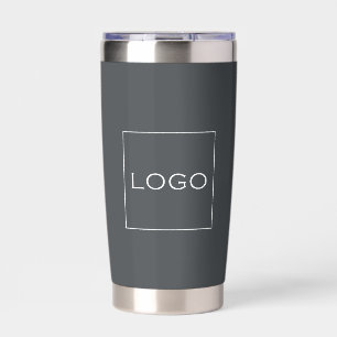 Custom Logo Branded on Charcoal Grey Background Insulated Tumbler