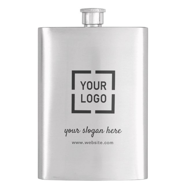 Custom Logo branded promotional Hip Flask (Front)