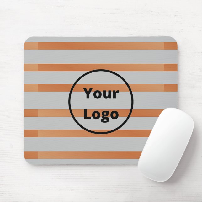 Custom logo brown and grey stripes mouse mat (With Mouse)
