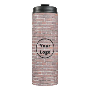 Custom logo brown brick wall thermal tumbler